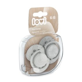   Lovi Dinamikus nyugtató cumi 2db (6-18hónap) Harmony - Szürke