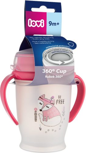LOVI 360° itatópohár INDIAN SUMMER 9hó+ 250ml-Rózsaszín