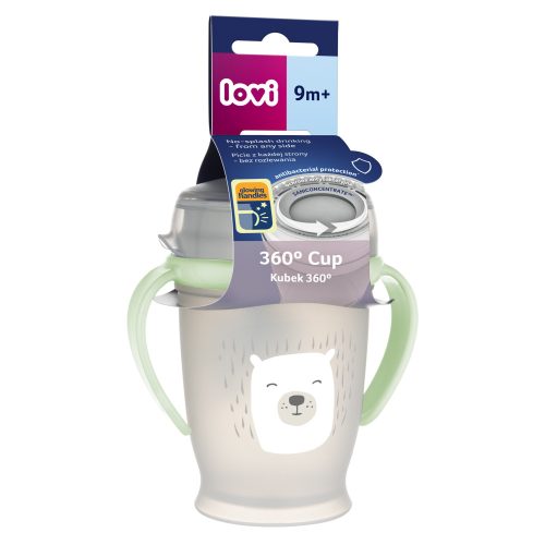 LOVI 360° itatópohár BUDDY BEAR 9hó+ 250ml-Barna