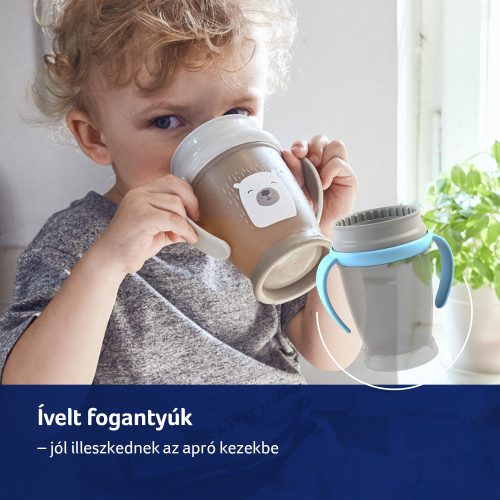 LOVI 360° itatópohár BUDDY BEAR 9hó+ 250ml-Barna