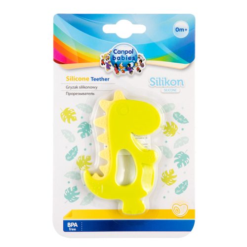 Canpol babies Dinos szilikon rágóka-Sárga