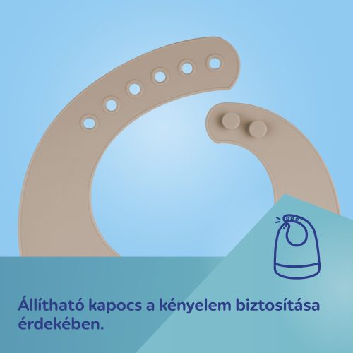 Canpol babies Szilikon előke zsebbel -krém