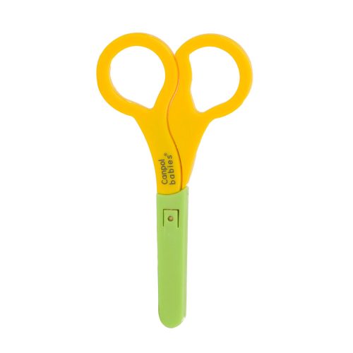 Canpol babies Kerek hegyű baba körömolló kupakkal-Yellow