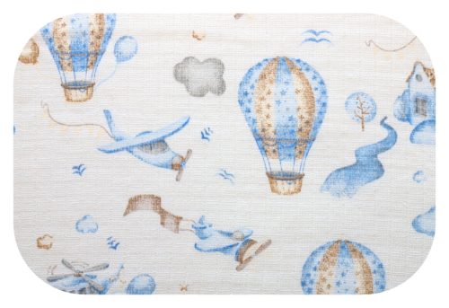 Színes mintás textil pelenka 70x80 cm-Kék repülőtér