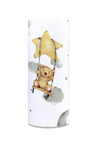 Színes mintás textil pelenka 70x80 cm-Medve csillag
