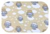 Színes mintás textil pelenka 70x80 cm- Bézs elefánt kalapban 