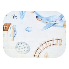 Színes mintás textil pelenka 70x80 cm-Vonat