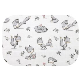 Színes mintás textil pelenka 70x80 cm-Szürke róka
