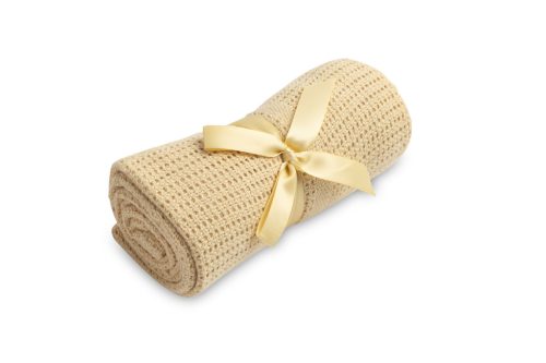 Sensillo csípkés pamut takaró 110x70 cm-Coffe Beige