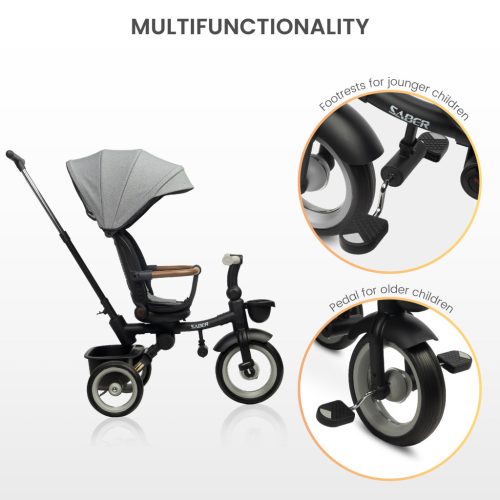 Toyz Saber 360°-ban Forgatható Üléses Tricikli-Beige