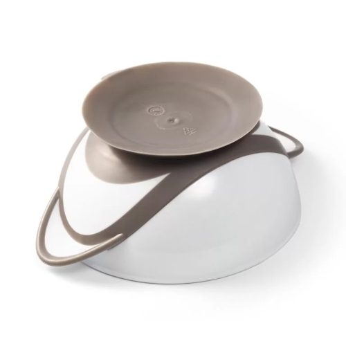 BabyOno Tapadós aljú tányér,kanál-Grey