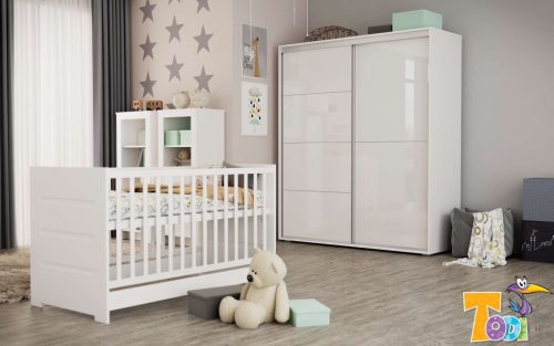 White Bunny gurulós ágyneműtartó 70x140 es babaágyhoz