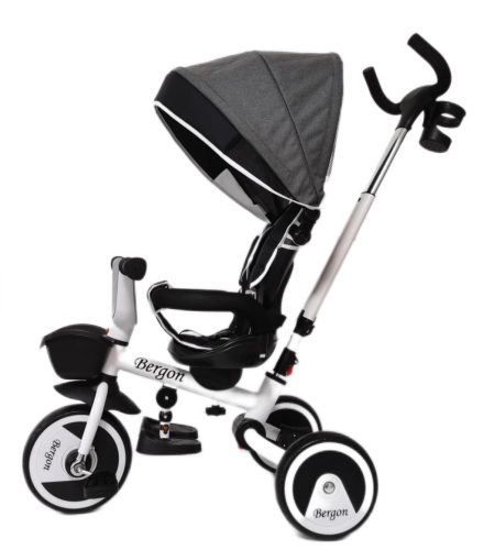Bergon Összecsukható 360°-ban Forgatható Üléses Tricikli B56 - Grey
