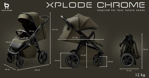 Future Design Xplode Chrome sport babakocsi-Dusty Khaki
