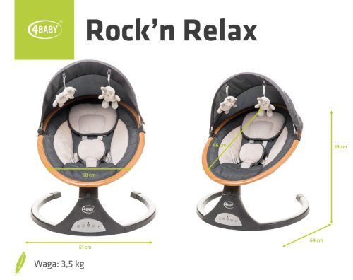 4BABY ROCK' N RELAX elektromos hinta távirányítóval - Grey