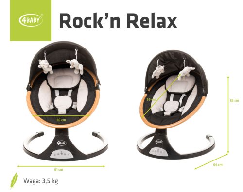 4BABY ROCK' N RELAX elektromos hinta távirányítóval - Black