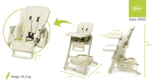 4BABY Icon etetőszék - Beige