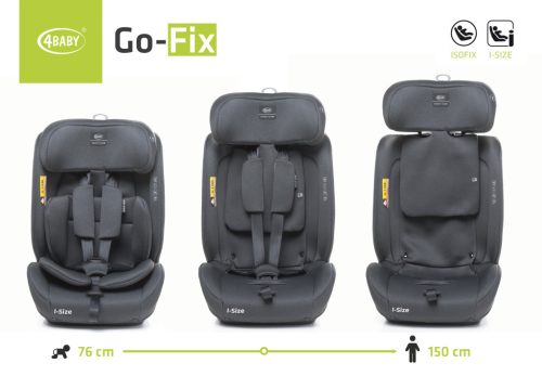 4Baby Go-fix i-Size 76-150cm biztonsági gyerekülés-Graphite