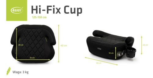 4BABY HI-Fix Cup i-Size (125-150 cm) autós ülésmagasító-Black