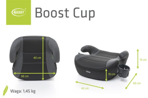 4BABY Boost cup I-Size(125-150 cm) autós ülésmagasító -Graphite
