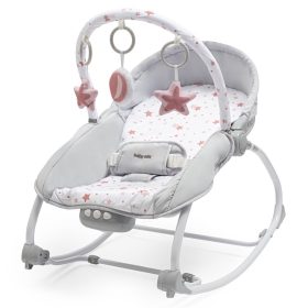   Baby Mix Hintáztatható Rezgő Pihenőszék-Rózsaszín csillagok